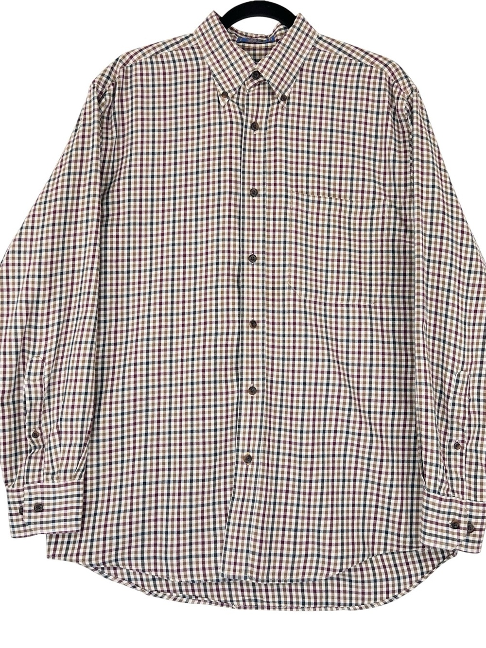Pendleton Long Sleeve Button Down Checkered Shirt Men’s Size M Cotton Wool